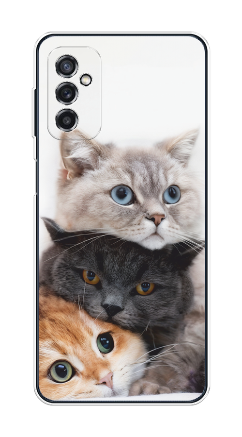 

Чехол на Samsung Galaxy M52 "Пушистые мордашки", Серый;черный;оранжевый, 2104350-1