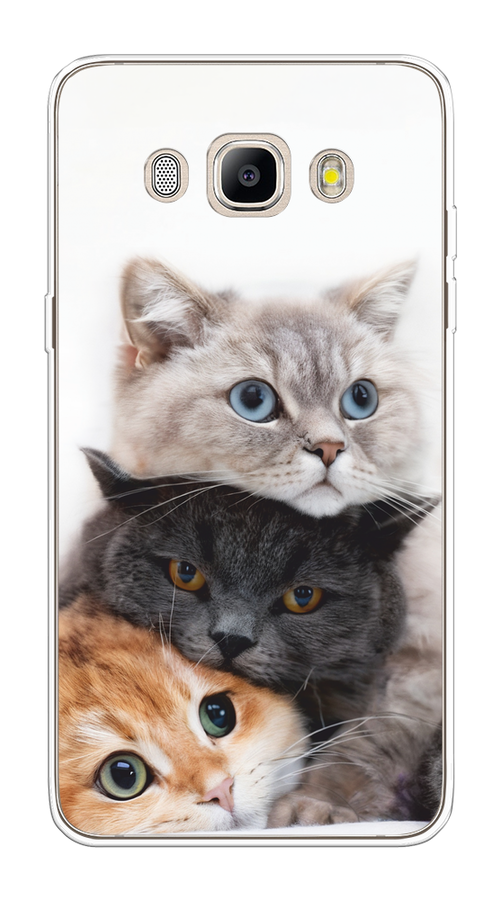 

Чехол на Samsung Galaxy J5 2016 "Пушистые мордашки", Серый;черный;оранжевый, 22750-1