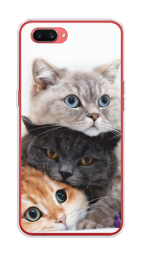 

Чехол на Oppo A3s "Пушистые мордашки", Серый;черный;оранжевый, 250650-1