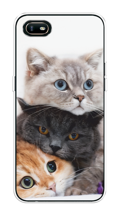 

Чехол на Oppo A1k "Пушистые мордашки", Серый;черный;оранжевый, 252150-1