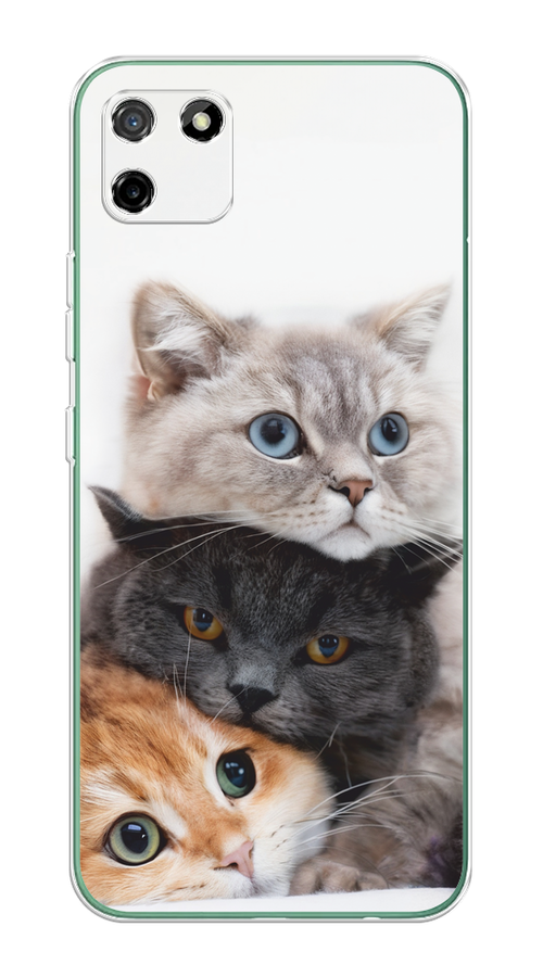 

Чехол на Realme C11 2020 "Пушистые мордашки", Серый;черный;оранжевый, 253850-1