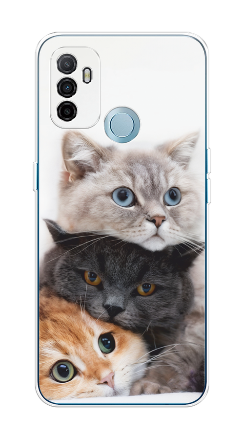 

Чехол на Oppo A53 "Пушистые мордашки", Серый;черный;оранжевый, 254350-1