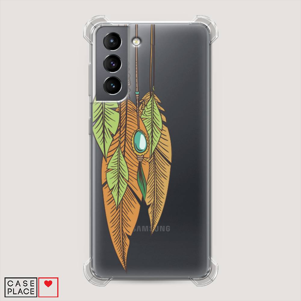 фото Чехол awog "оберег перья" для samsung galaxy s21