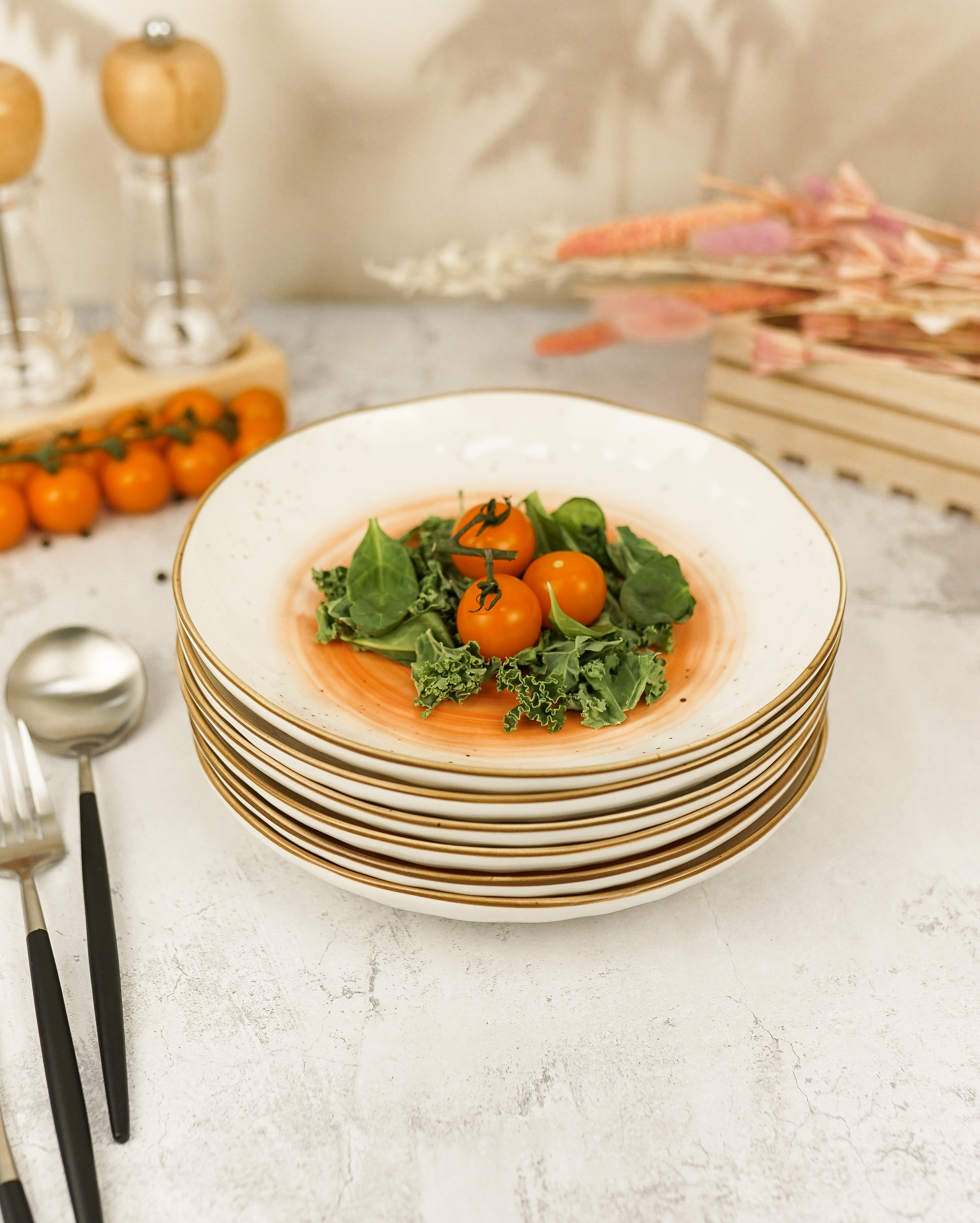 

Тарелка P.L. Proff Cuisine The Sun Eco 27 см оранжевая, 6шт