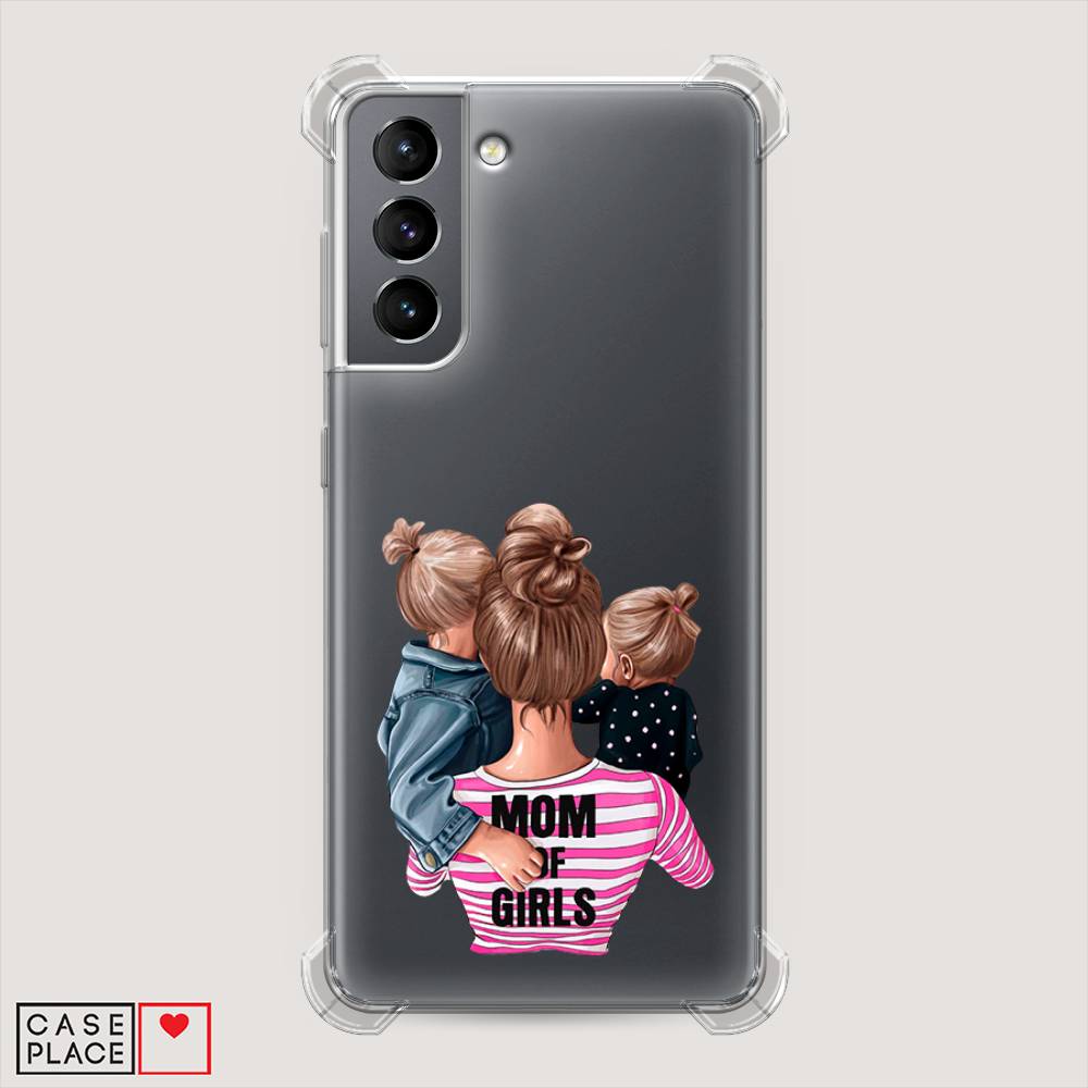 

Чехол Awog на Samsung Galaxy S21 / Самсунг S21 "Mom of Girls", Синий;розовый;черный, 2101851-1