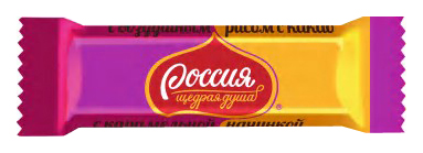 Шоколадные конфеты Россия-Щедрая душа! с карамельной начинкой и воздушным рисом