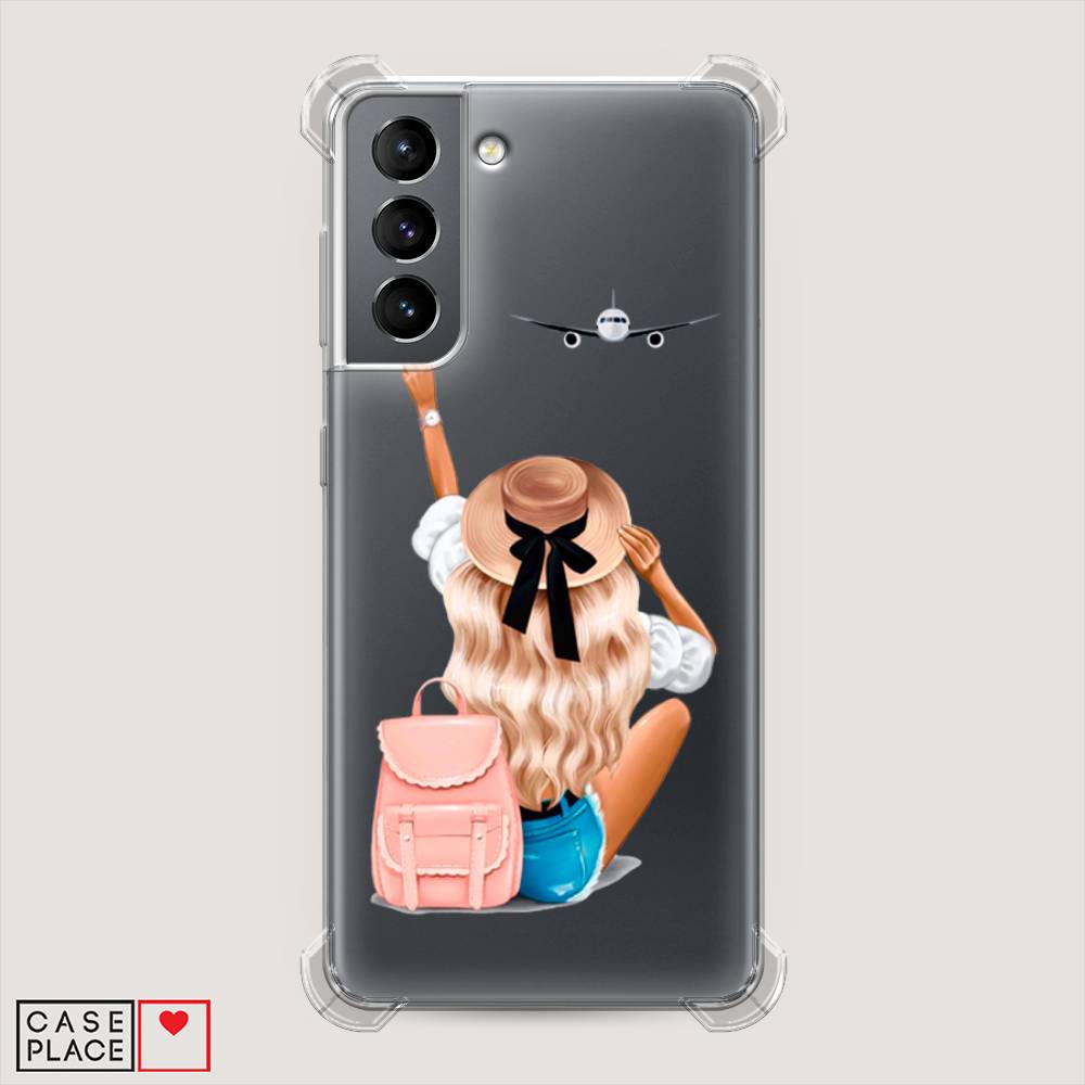 

Чехол Awog на Samsung Galaxy S21 / Самсунг S21 "Автостопом самолетом", Бежевый;розовый;голубой, 2101851-1