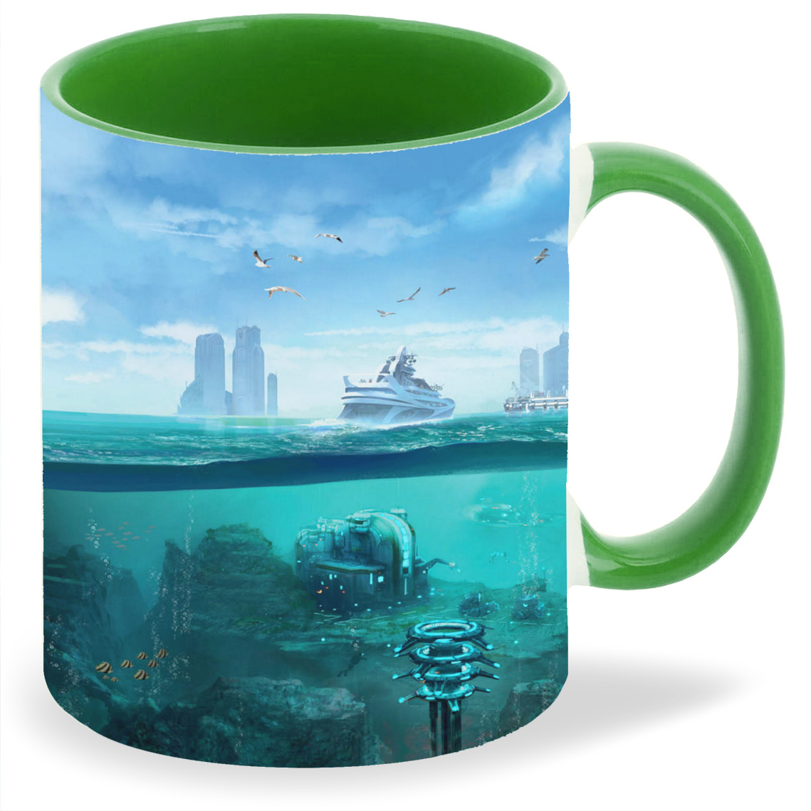 

Кружка CoolPodarok anno 2070 deep ocean Цивилизация на земле и под водой, anno 2070 deep ocean Цивилизация на земле и под водой