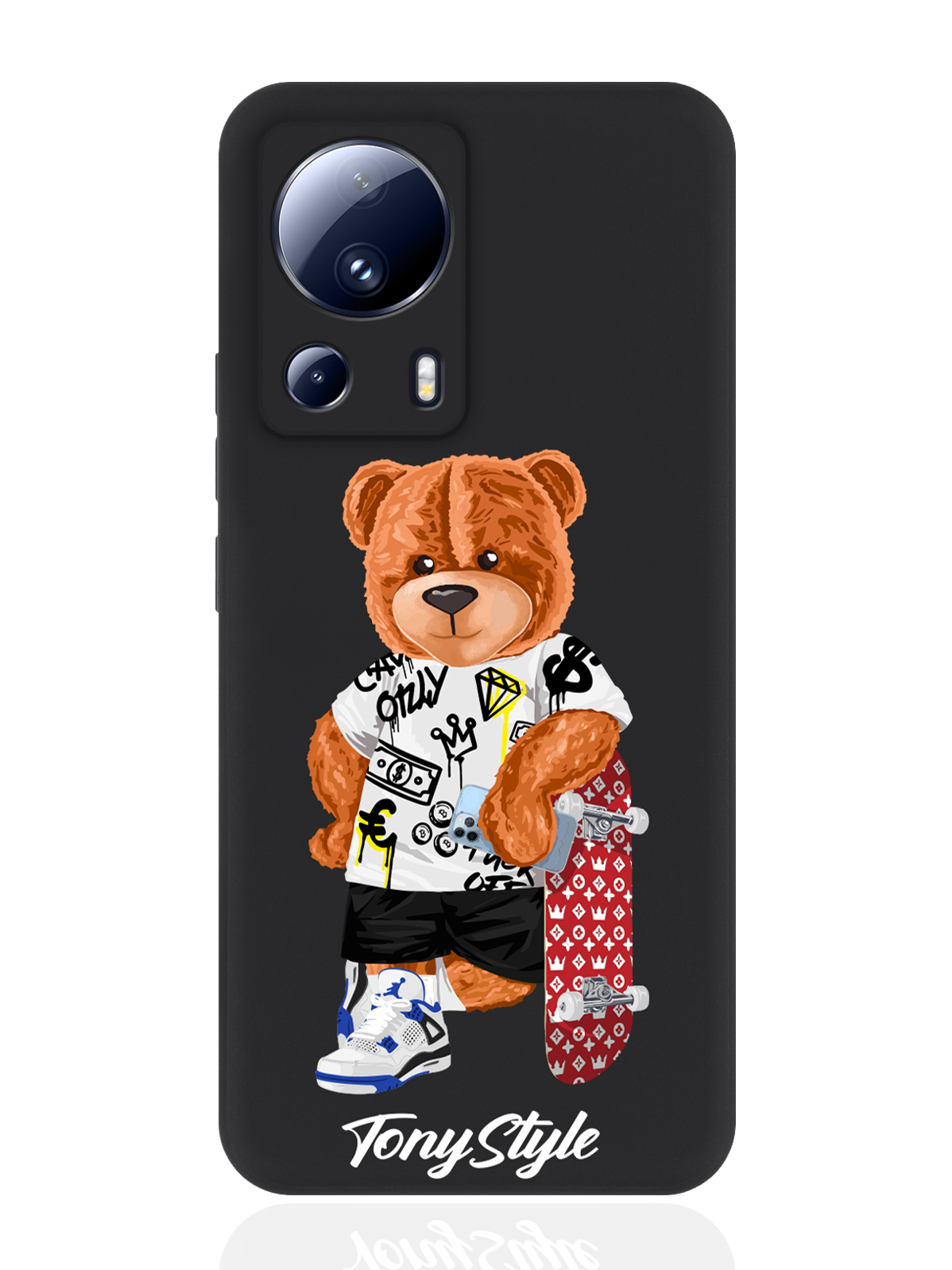 

Чехол для смартфона Xiaomi Mi 13 Lite черный силиконовый Tony Style со скейтом