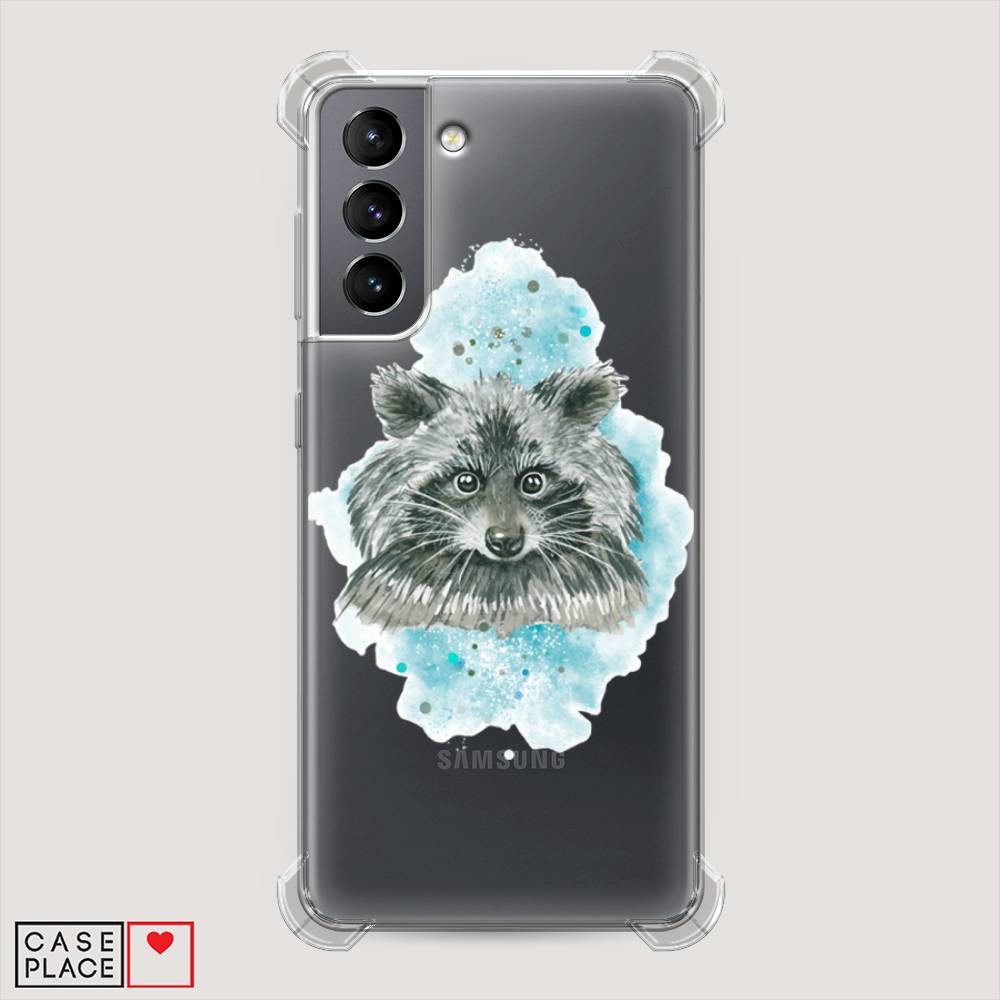 

Чехол Awog на Samsung Galaxy S21 / Самсунг S21 "Енот в голубом облаке", Голубой, 2101851-1