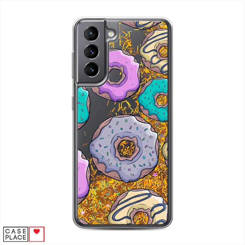 

Чехол Awog на Samsung Galaxy S21 / Самсунг S21 "Разноцветные пончики в глазури 2", Голубой;разноцветный, 2101890-1