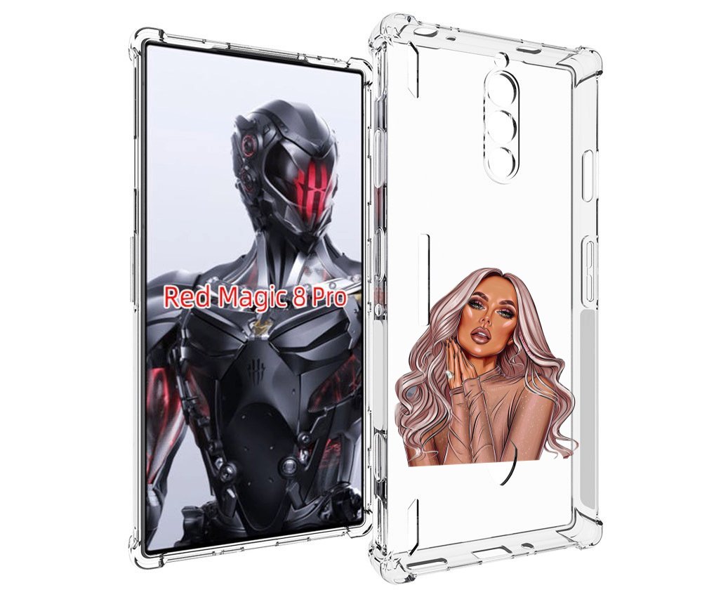 Чехол MyPads девушка-в-коричневых-оттенках для ZTE Nubia Red Magic 8 Pro / Red Magic 8 ...