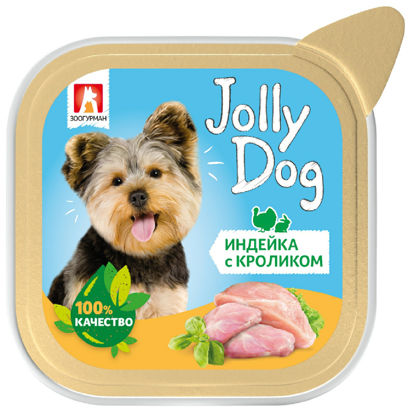 Консервы для собак ЗООГУРМАН Jolly Dog индейка с кроликом, 100 г