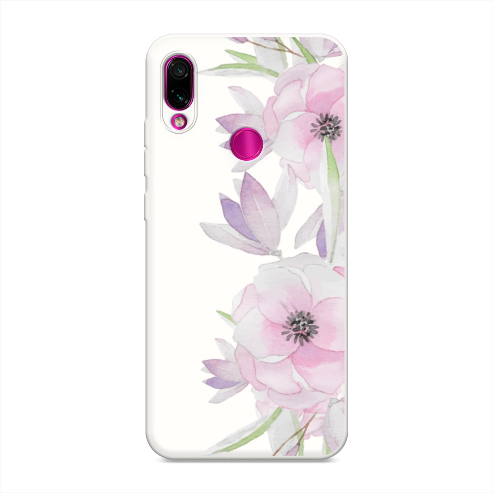 

Матовый силиконовый чехол "Нежные анемоны" на Xiaomi Redmi Note 7, 34757-1