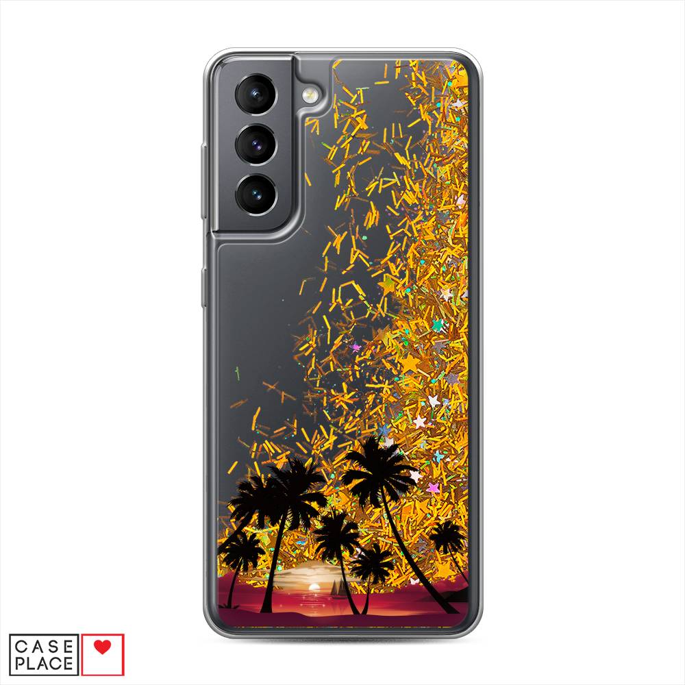

Чехол Awog на Samsung Galaxy S21 / Самсунг S21 "Закат и пальмы", Красный, 2101890-1