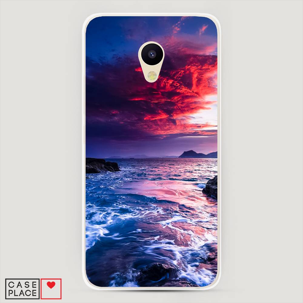 

Чехол Awog на Meizu M5 "Волны 1", Розовый;синий, 70750-4