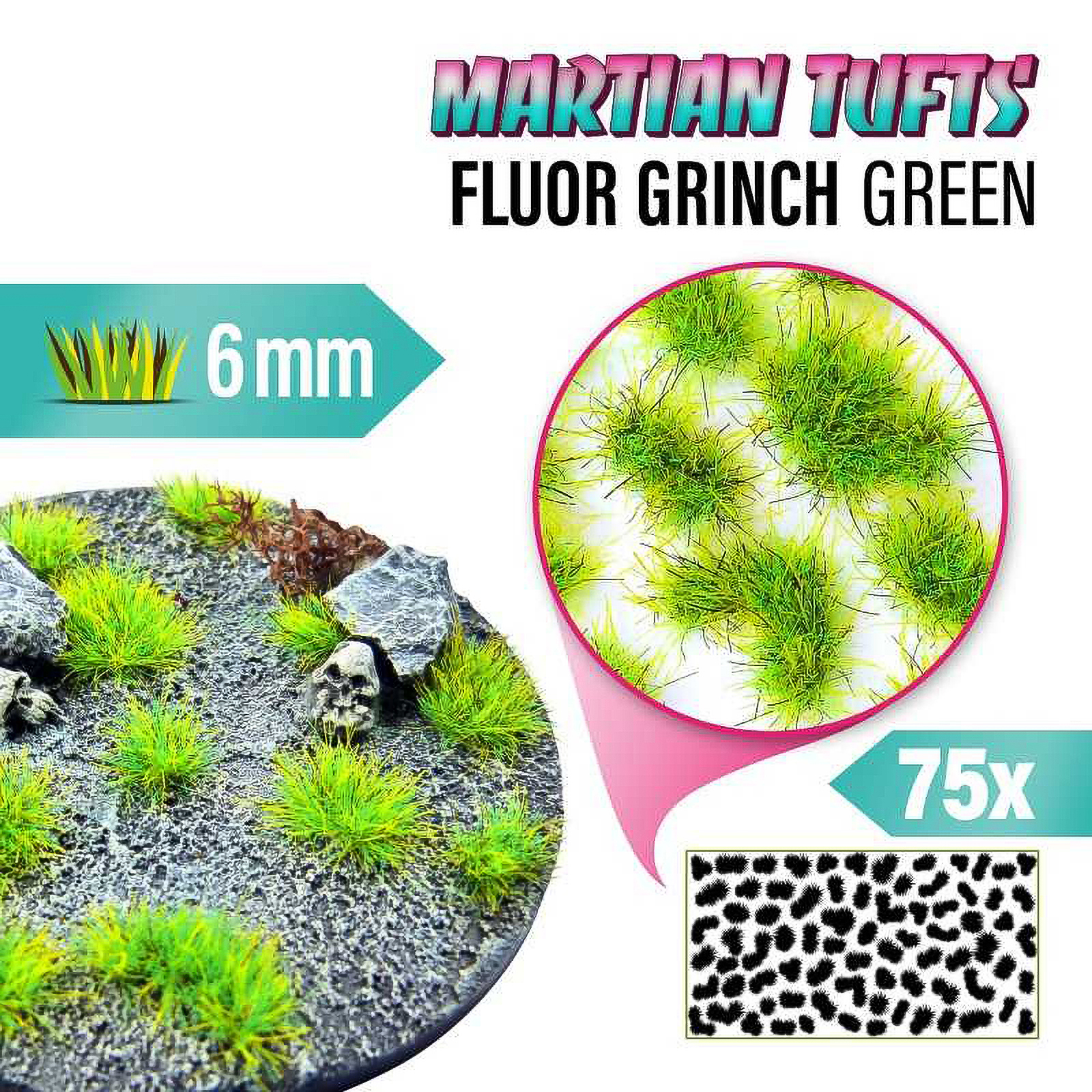 

Пучки травы для моделирования Green Stuff World Martian Tufts 6 mm Fluor Grinch Green, Martian Tufts