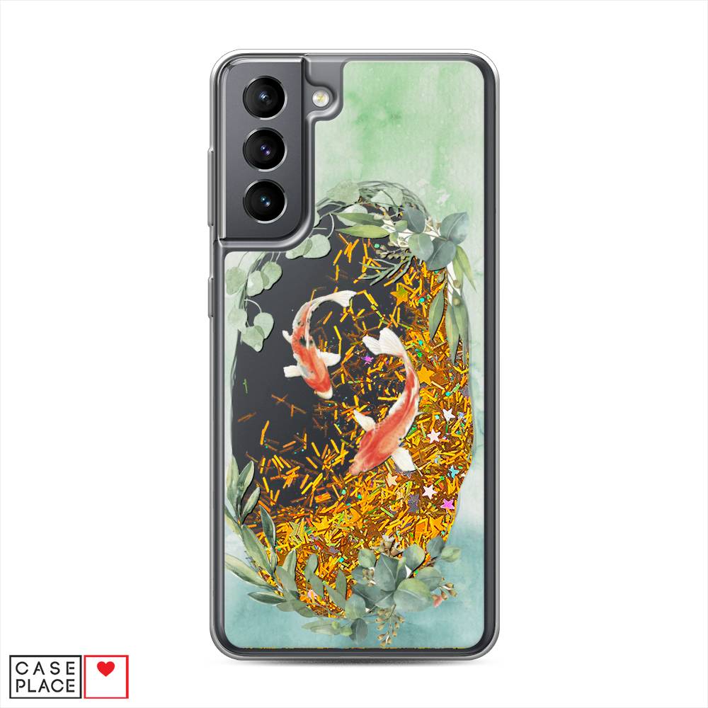 

Чехол Awog на Samsung Galaxy S21 / Самсунг S21 "Две золотые рыбки", Зеленый, 2101890-1