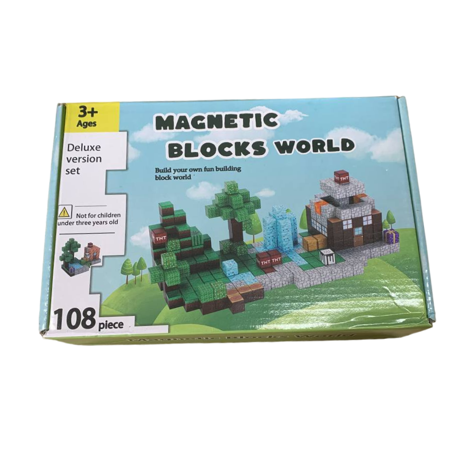 Магнитный конструктор Minecraft Magnetic Blocks World 2,5 см 108 деталей