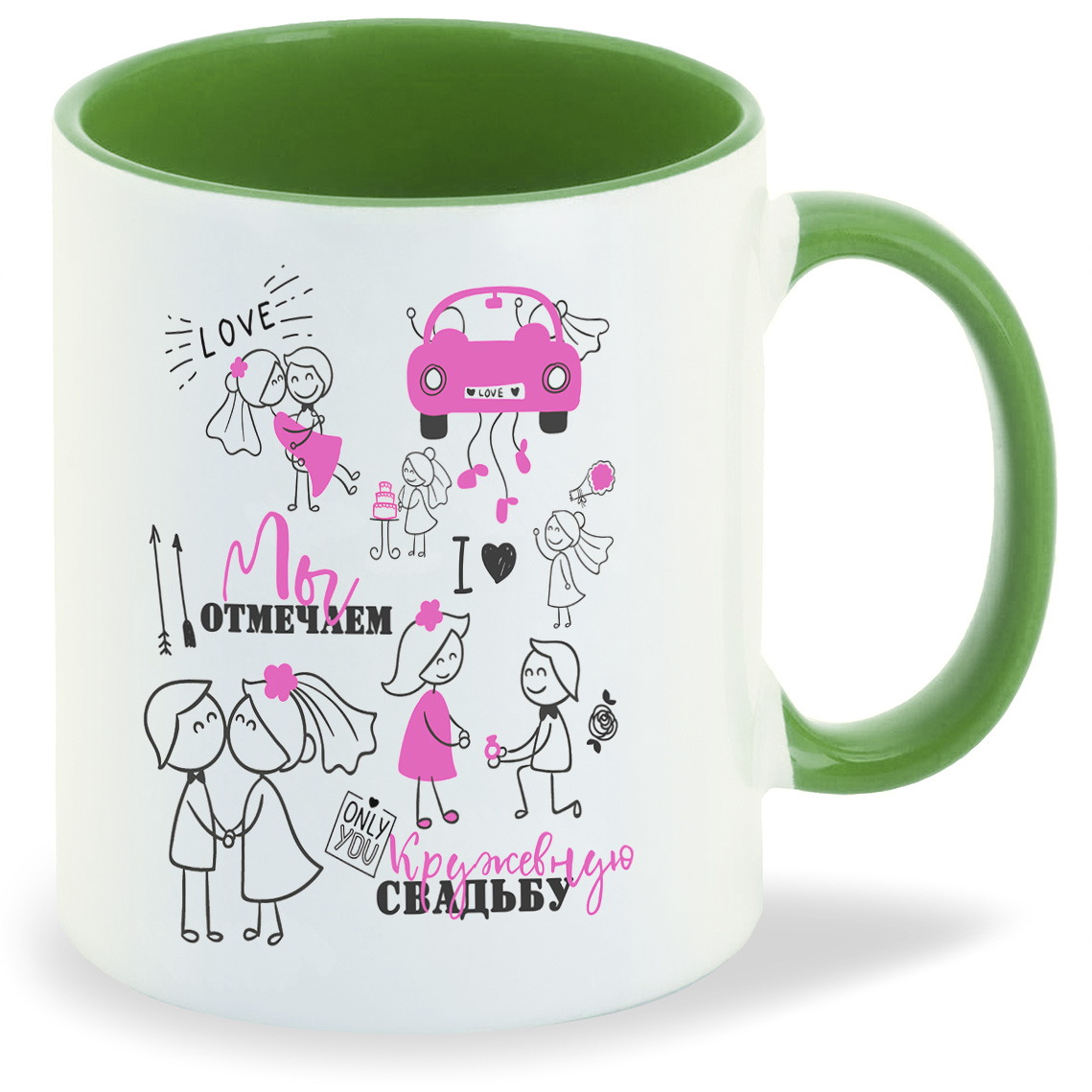 

Кружка CoolPodarok День свадьбы Свадьба. Отмечаем кружевную свадьбу, День свадьбы Свадьба. Отмечаем кружевную свадьбу