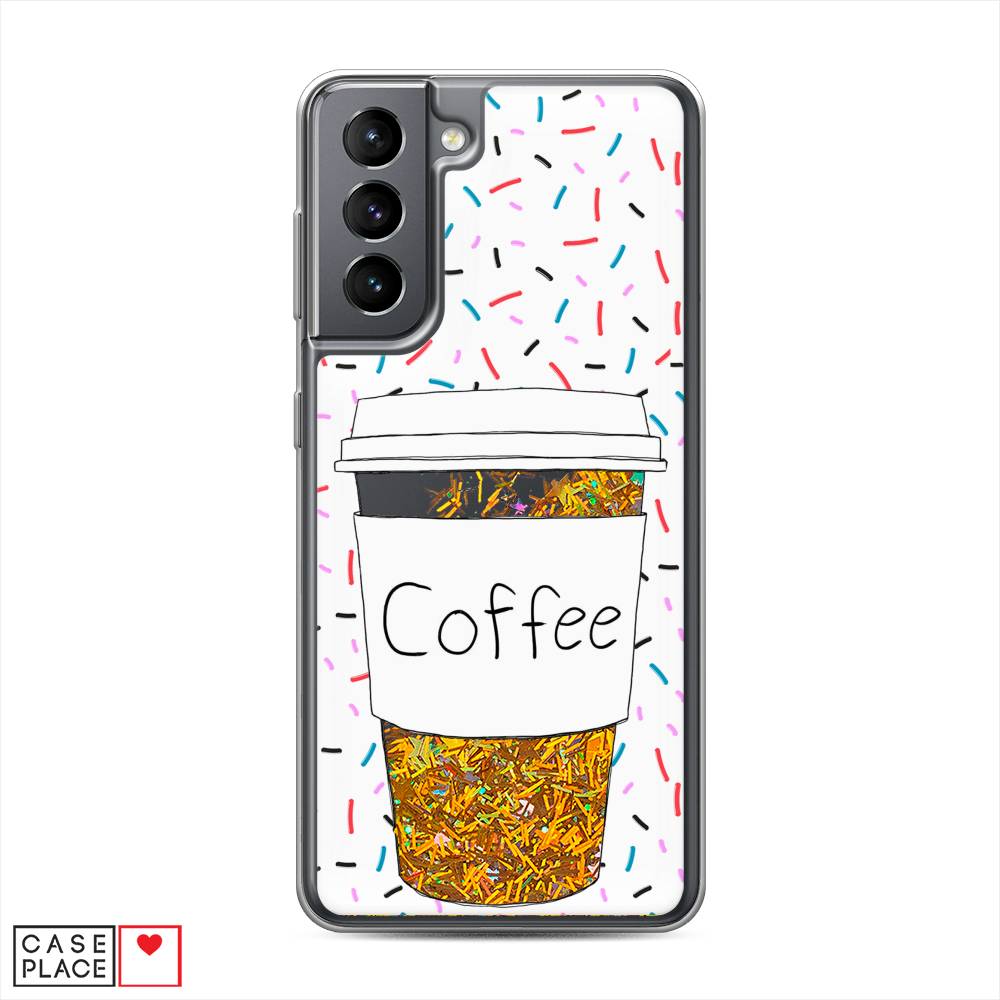 фото Чехол awog "coffee прозрачный стакан" для samsung galaxy s21