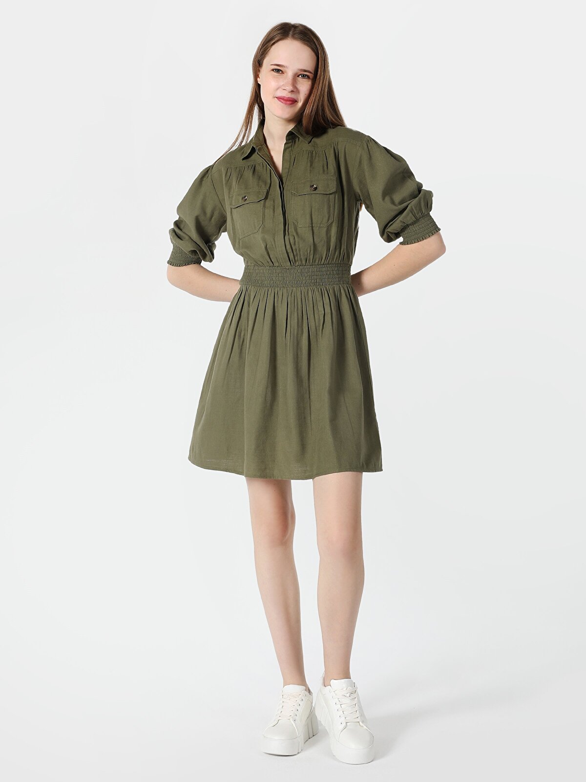 

Платье женское Colin's CL1061890_Q1.V1_KHA хаки S, CL1061890_Q1.V1_KHA