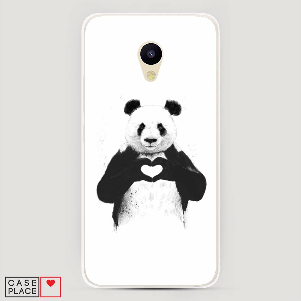 

Чехол Awog на Meizu M5 "Панда love", Серебристый, 70750-10