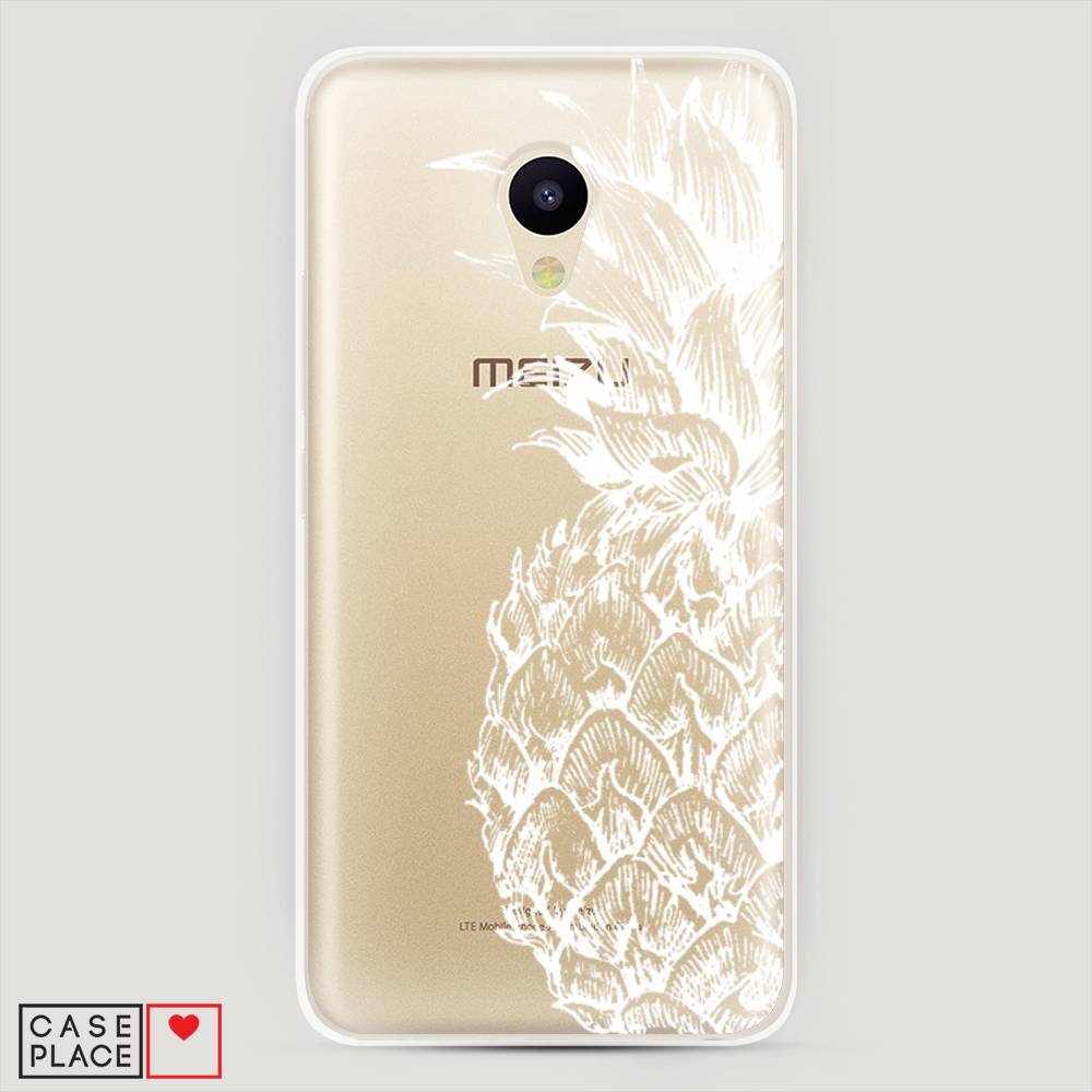 

Чехол Awog на Meizu M5 "Ананас графика белая", Белый, 70750-10