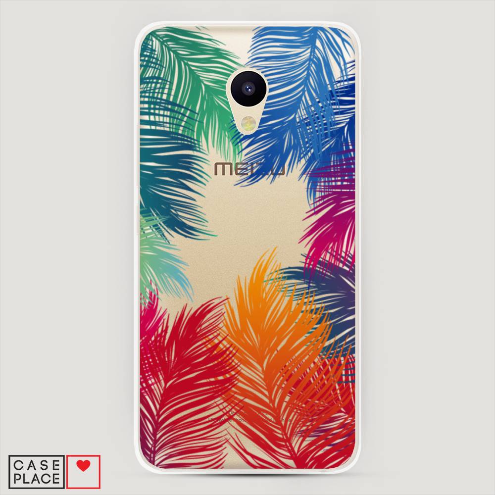 

Чехол Awog на Meizu M5 "Рамка из перьев", Красный, 70750-4