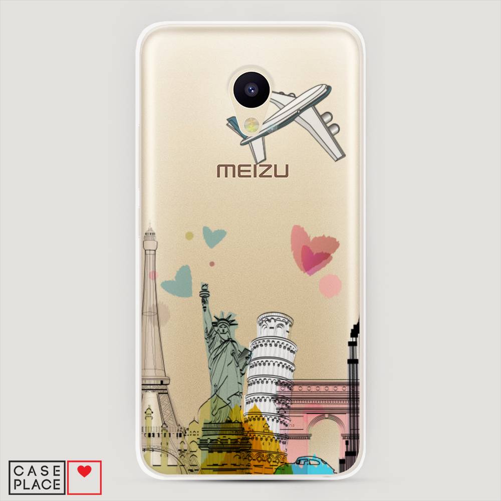 

Чехол Awog на Meizu M5 "Самолет путешествий", Желтый, 70750-10