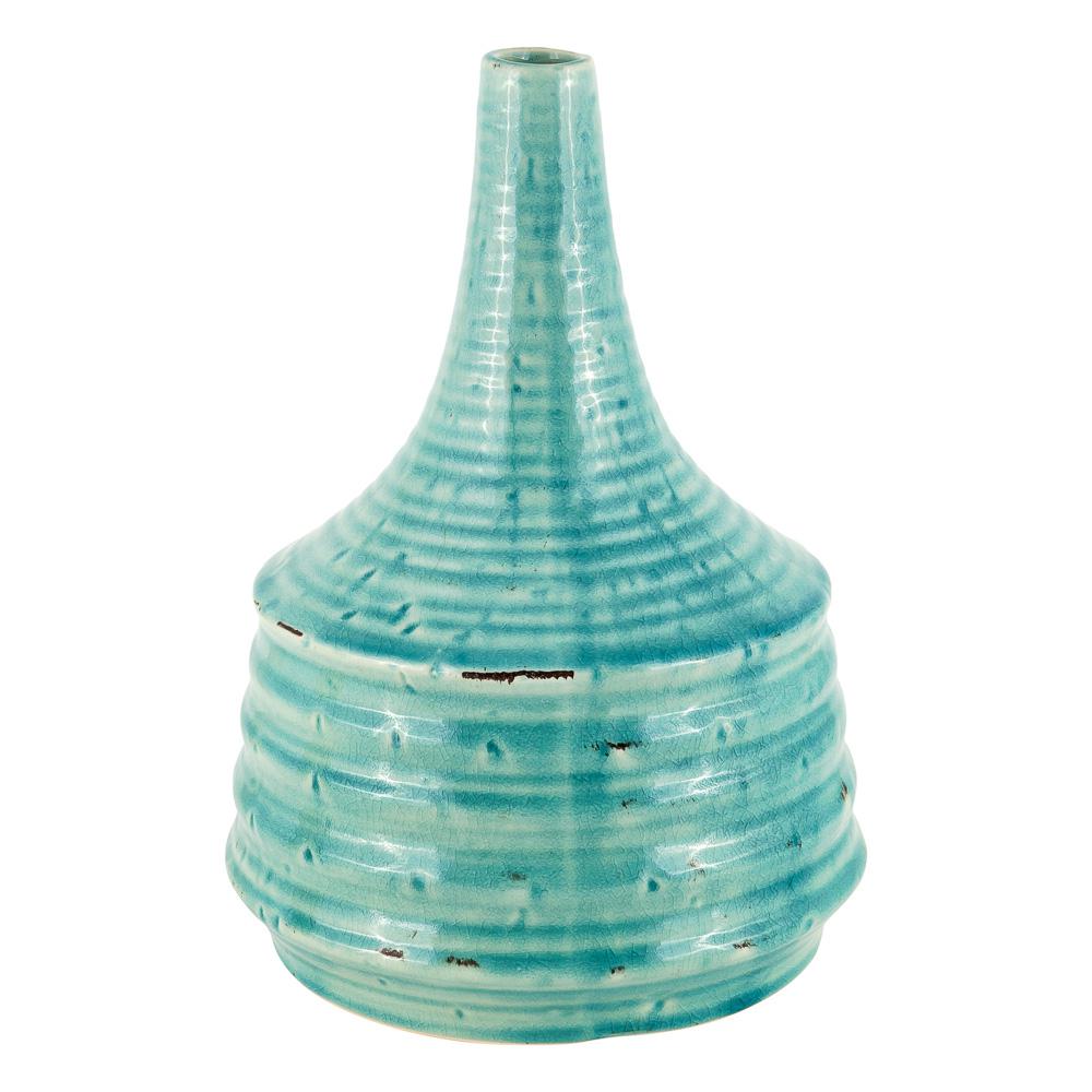 фото Ваза декоративная голубая спираль decor-of-today ds0165