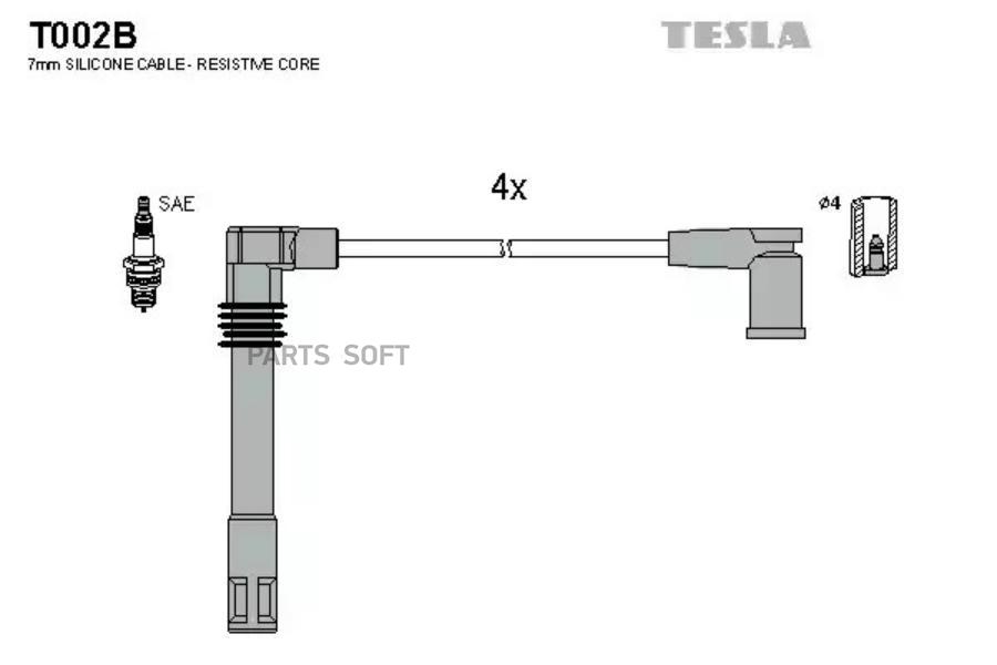 

Провода Зажигания TESLA арт. T002B, 8595141020502