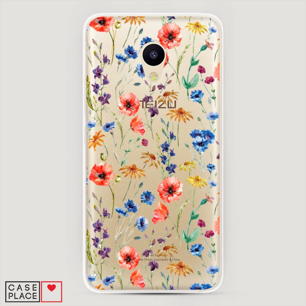 

Чехол Awog "Маки и васильки фон" для Meizu M5, 70750-8