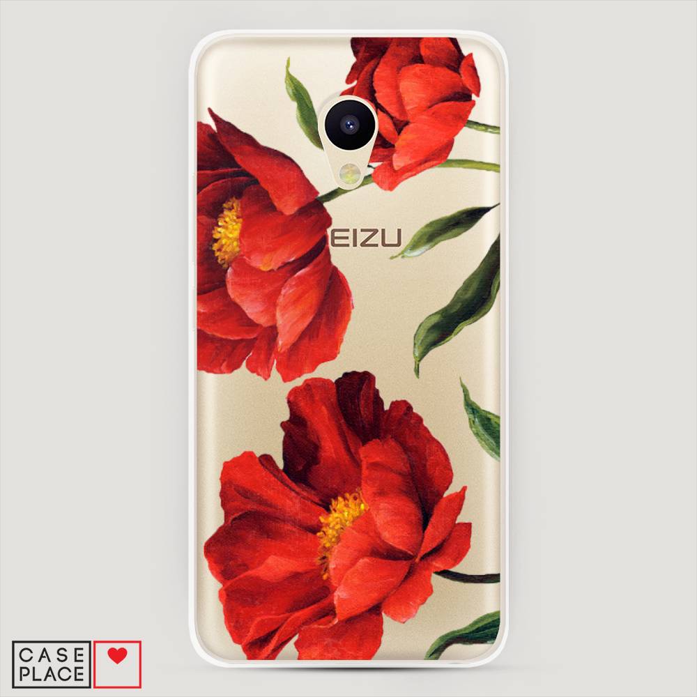 

Чехол Awog на Meizu M5 "Красные маки", Красный, 70750-8
