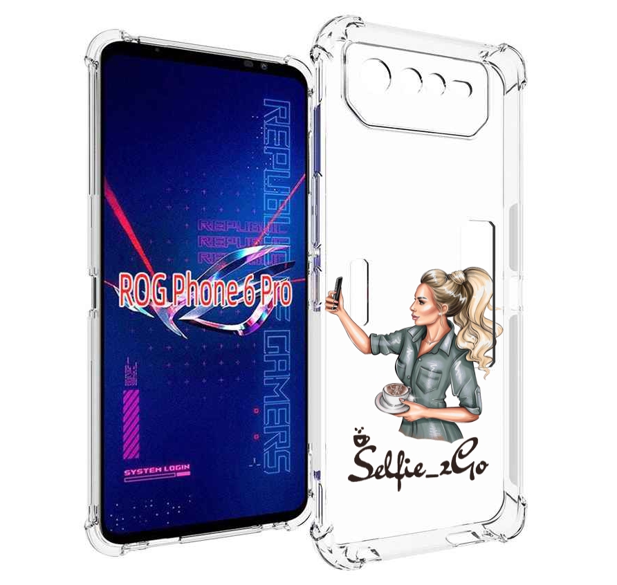 

Чехол MyPads Селфи-девушка женский для Asus ROG Phone 6 Pro, Прозрачный, Tocco