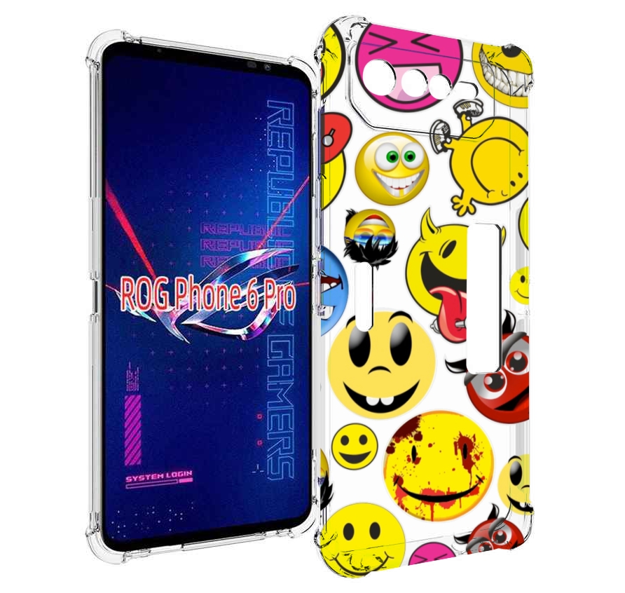 

Чехол MyPads Смайлики для Asus ROG Phone 6 Pro, Прозрачный, Tocco