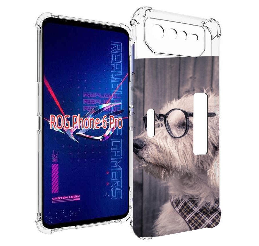 

Чехол MyPads Собака-в-очках для Asus ROG Phone 6 Pro, Прозрачный, Tocco