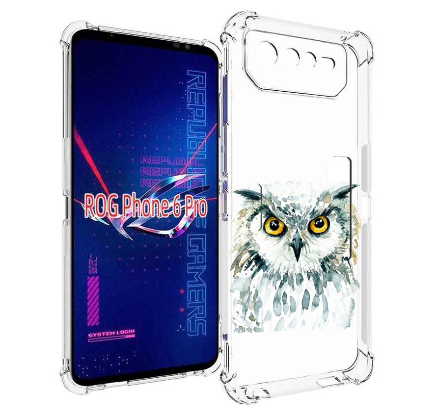

Чехол MyPads Серьезная сова для Asus ROG Phone 6 Pro, Прозрачный, Tocco