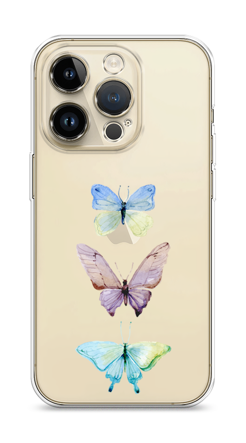 

Чехол Homey на Apple iPhone 14 Pro "Акварельные бабочки", Бирюзовый;розовый, 15250-1