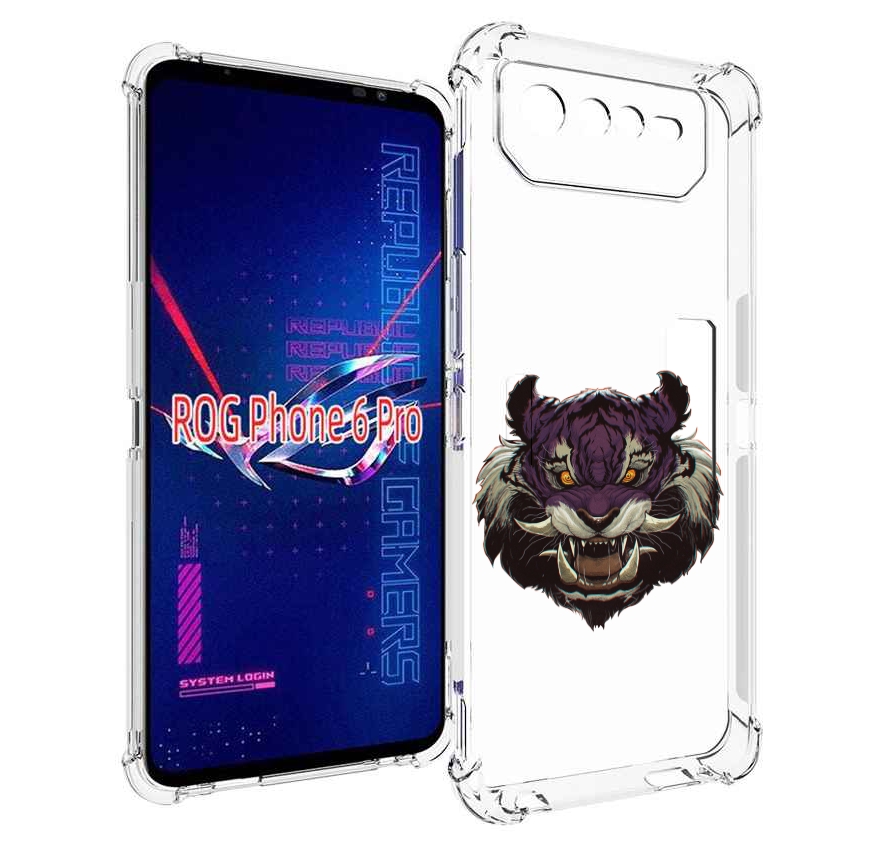 

Чехол MyPads Страшный-тигр для Asus ROG Phone 6 Pro, Прозрачный, Tocco