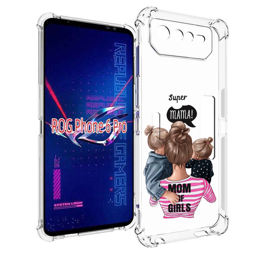 

Чехол MyPads Супер-мама-2 женский для Asus ROG Phone 6 Pro, Прозрачный, Tocco