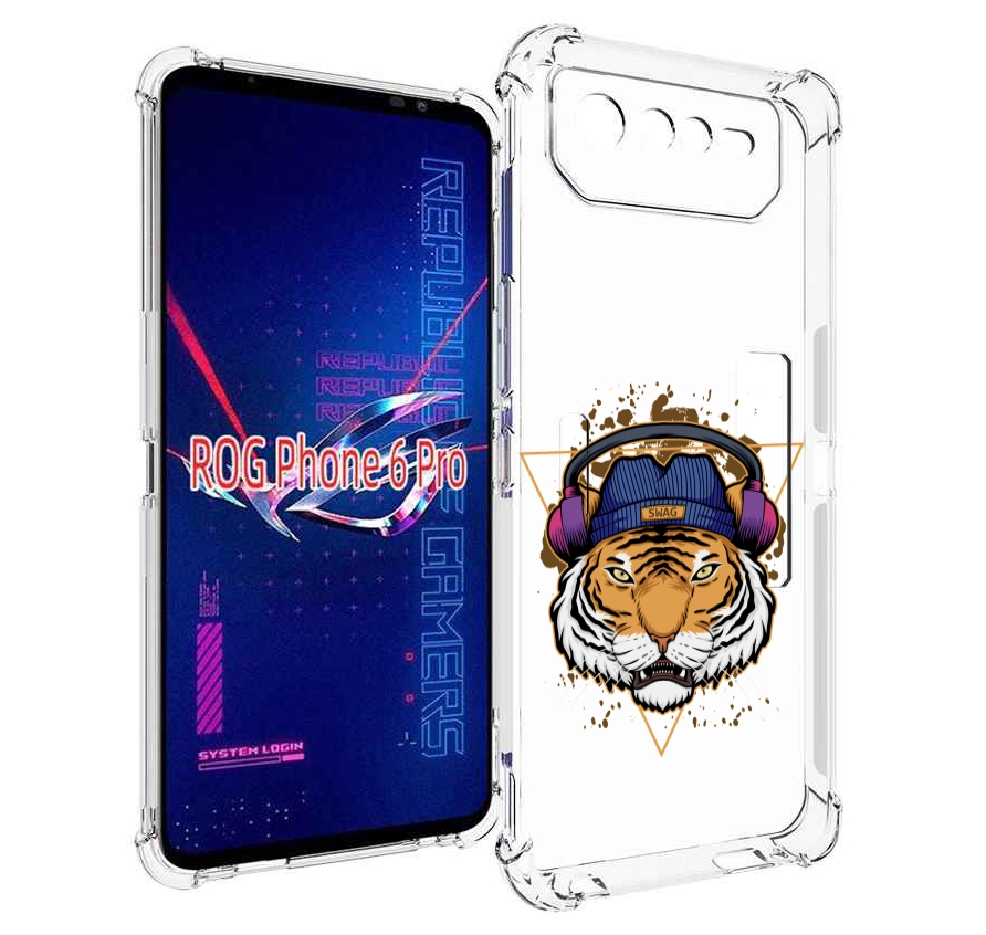 

Чехол MyPads Тигр-Свэг для Asus ROG Phone 6 Pro, Прозрачный, Tocco