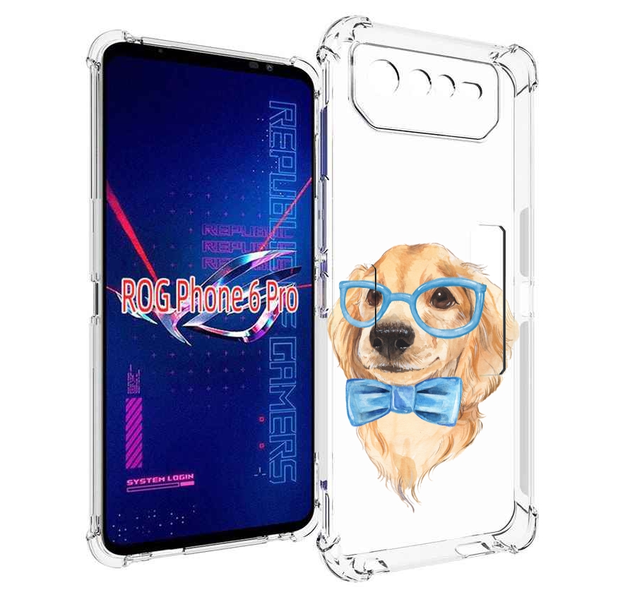 

Чехол MyPads Собака интеллигент для Asus ROG Phone 6 Pro, Прозрачный, Tocco