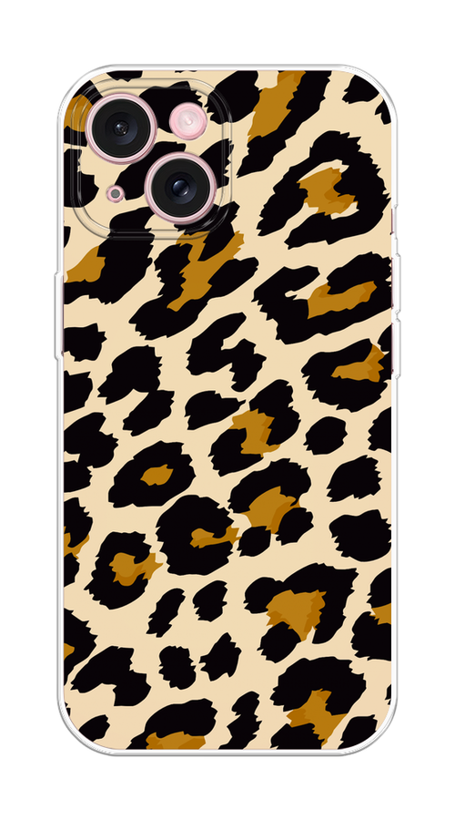 

Чехол Homey на Apple iPhone 15 "Леопардовый узор мелкий", Коричневый;черный;бежевый, 15550-1
