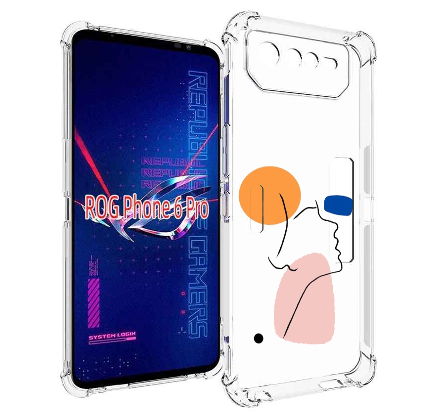 

Чехол MyPads абстракция девушки женский для Asus ROG Phone 6 Pro, Прозрачный, Tocco