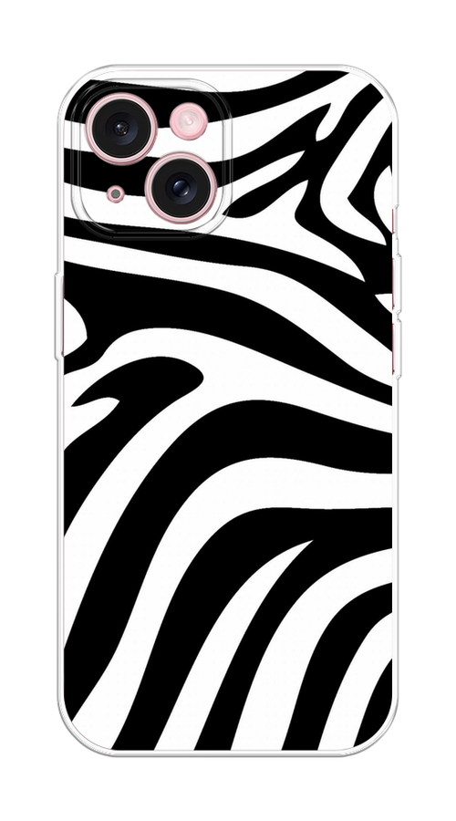 

Чехол Homey на Apple iPhone 15 "Полоски зебры", Черный;белый;бежевый, 15550-1