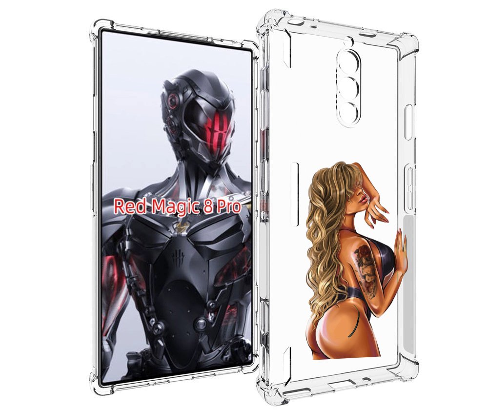 Чехол MyPads девушка-в-черном-кожаном-купальнике женский для ZTE Nubia Red Magic 8 Pro ...