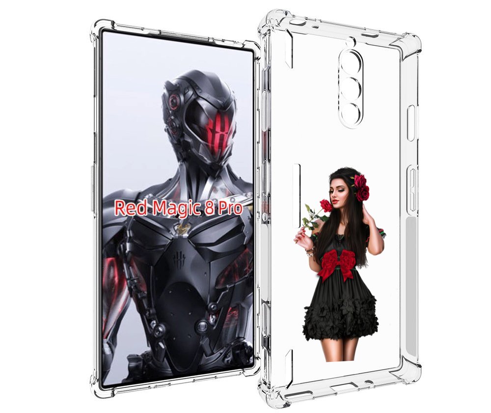 

Чехол MyPads девушка-в-черном-платье-с-розой женский для ZTE Nubia Red Magic 8 Pro / Re..., Tocco
