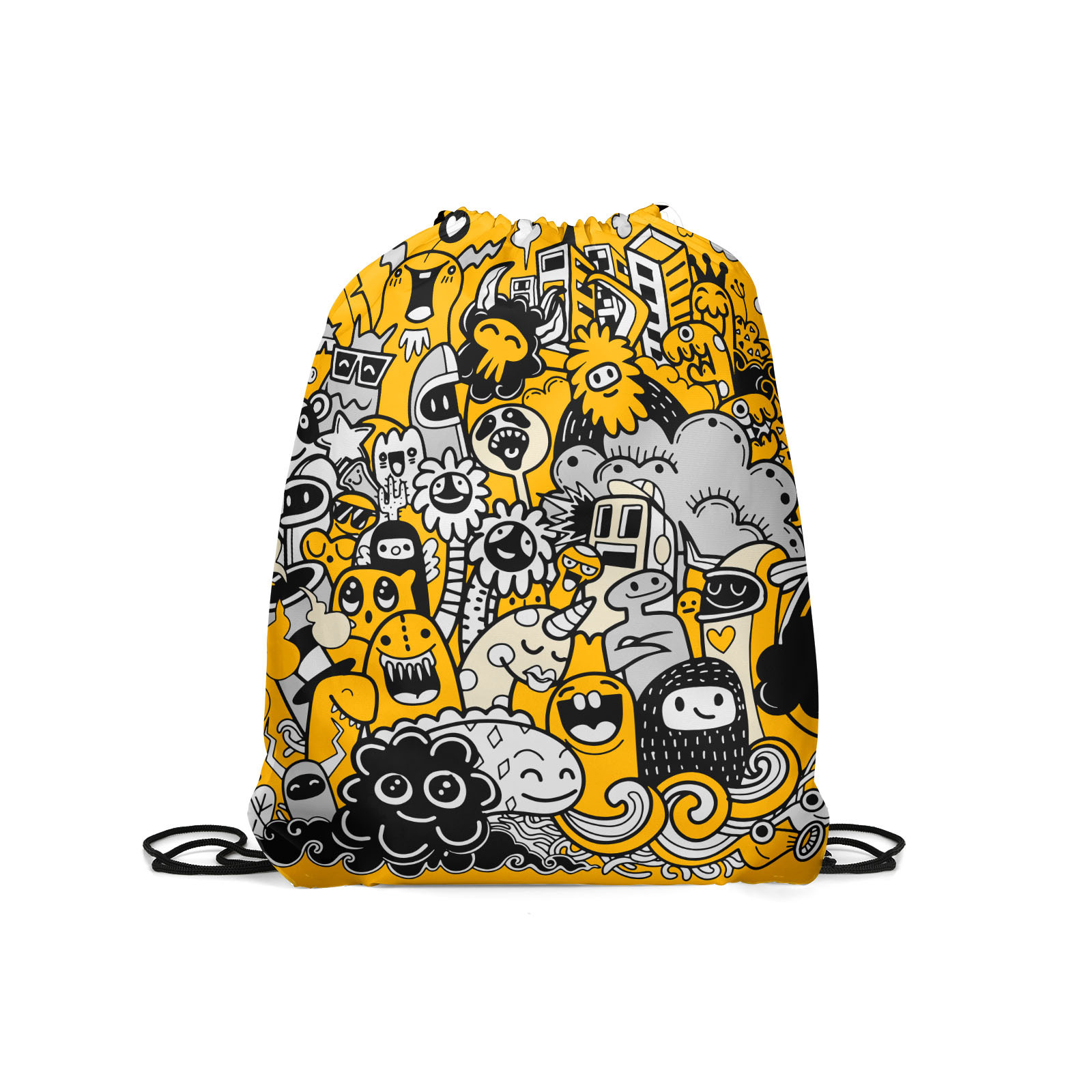 

Мешок для обуви унисекс Gorolla DrawstringBackpack 123 желтый/черный, 42х35 см, DrawstringBackpack 123