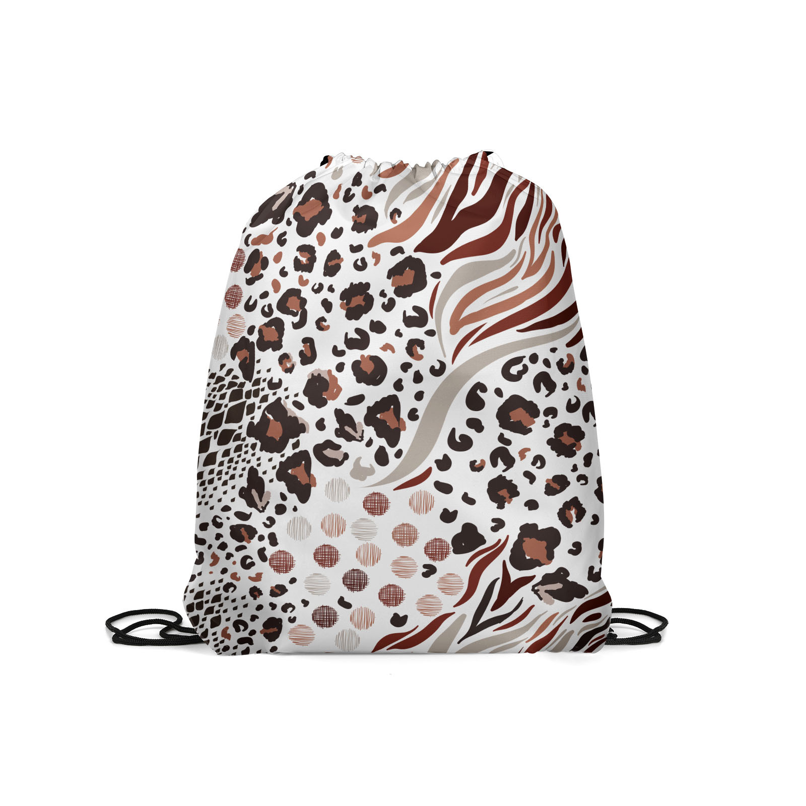 

Мешок для обуви унисекс Gorolla DrawstringBackpack 756 белый леопард, 42х35 см, Белый;коричневый, DrawstringBackpack 756